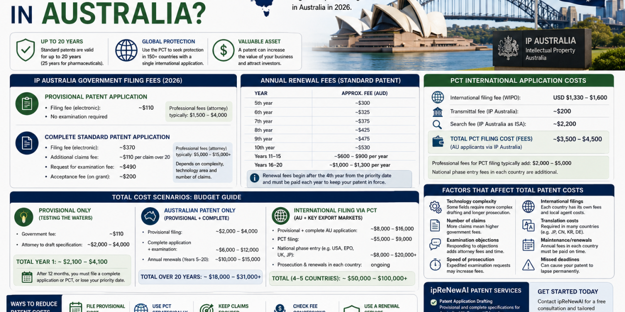 How Much Does It Cost to File a Patent in Australia in 2026?